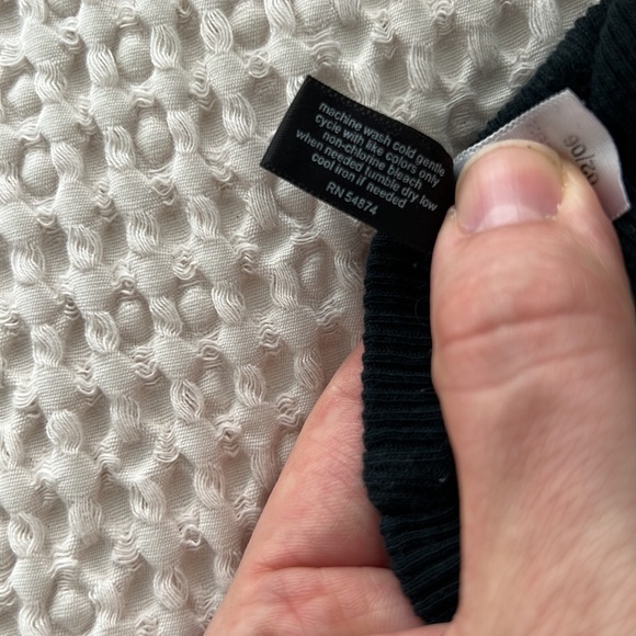 Ribbed Knit Vintage Wash Black TShirt - Picture 4 of 4